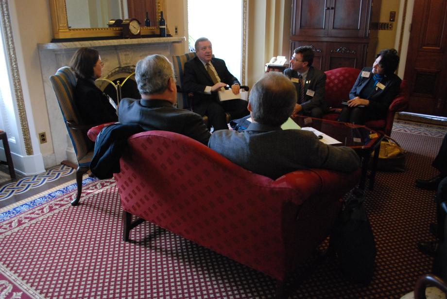 Durbin discussed education issues with members of the Illinois Association of School Boards.